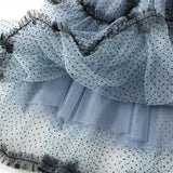 HEAVY MESH SKIRT POLKA DOT A LINE CAKE LONG SKIRT_CWBMS0291