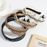 Wave Rhinestone Knotted Braided Headband