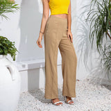 Stylish Simple High-Waisted Baggy Wide-Leg Pants