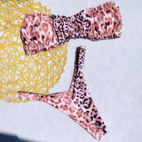 SOLID COLOR BANDEAU BIKINI TWO PIECE SWIMSUIT_CWMW0312