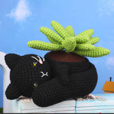 CAT POT PLANT CROCHET NEEDLE MATERIAL PACK_CWMM0817