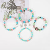 MULTI LAYERED MAPLE LEAF HEART PENDANT BRACELET_CWAJE2229