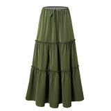 HIGH WAIST ELASTIC MAXI SKIRT WITH ADJUSTABLELACES_CWBSS0418