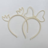 Vintage Pearl Antler Bow Headband For Girls