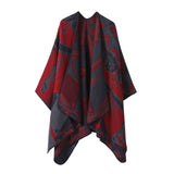 RETRO CARTOON STYLE KNITTED CAPE WARM SHAWL_CWASC2249