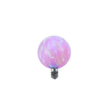 STAINLESS STEEL OPAL LIP STUD STRAIGHT BARBELL_CWMM9589