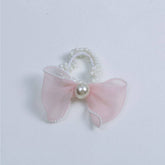 ELEGANT ORGANZA BOW PEARL HAIR TIE FOR WOMEN_CWAHA6885