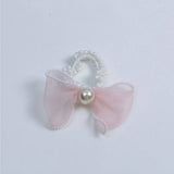ELEGANT ORGANZA BOW PEARL HAIR TIE FOR WOMEN_CWAHA6885