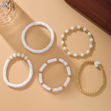 SOFT CLAY ELASTIC CORD HEART BRACELET SET_CWMM3519