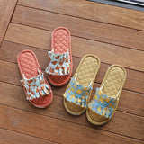 FLORAL COTTON FLOOR SLIPPERS WITH THICK SOLE_CWSHF0202