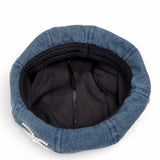 2024 NEW RETRO DENIM PEARL BOW BERET_CWAH1541