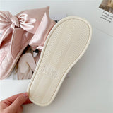 LETTER EMBROIDERED HOLLOW BOW HOME SLIPPERS_CWMM2989