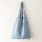 Cwab4568_Hollow Knit Large Capacity Shoulder Tote Bag