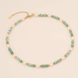 FASHION PEARL BAMBOO NATURAL STONE NECKLACE_CWAJE0652