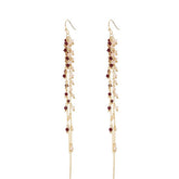 Womens Natural Pearl Tassel Long Earrings