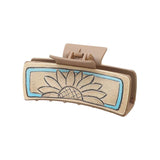 Western Leather Sunflower Poker Hair Claw_Cwasc1628