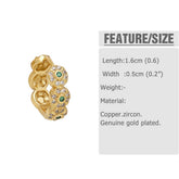 ROUND INLAID ZIRCON GOLD PLATED EARRINGS_CWAJE1030