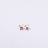 SIMPLE OPAL ZIRCON SMALL BONE STUD EARRINGS_CWMM5717