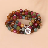 108 MULTI COLORED STONE BEADED BRACELET WITH CHARM_CWAJE3931