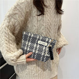 Women'S Striped Woolen Storage Cosmetic Bag_Cwab4380
