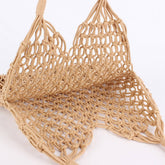 Trendy Woven Beach Bag With Mesh Spacious Interior_Cwab4671