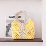 CUTE HOLLOW MESH HANDHELD WOVEN BAG_CWAB1976
