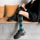 New Large Diamond Retro Mid-Tube Socks_Cwms0658