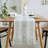 GEOMETRIC TASSEL HOLIDAY TABLE RUNNER_CWMM0994