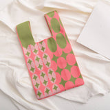 Trendy Knit Handbag For Women, Colorful Design_Cwab0879