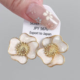 PEACH BLOSSOM 3D FLOWER EARRINGS_CWAJE2033