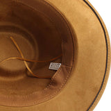 Unisex Suede Wide Brim Fedora Vintage Cowboy Hat_Cwah0824