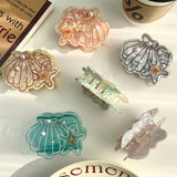 OCEAN SHELL STARFISH HAIR CLAW PEARL SHARK CLIP_CWAHA5898
