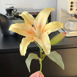 Vintage Autumn Artificial Lily With Bud And Bloom_Cwmm6504