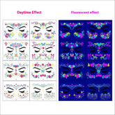 NEON BUTTERFLY GLOW FACE TATTOOS FOR PARTY_CWMM8247