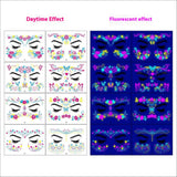 NEON BUTTERFLY GLOW FACE TATTOOS FOR PARTY_CWMM8247