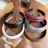 Trendy Leather Texture Hair Hoop For Women_Cwaha07350
