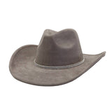 SUEDE DENIM COWBOY FEDORA HAT WESTERN ETHNIC STYLE_CWAH04394