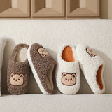 CUTE CARTOON BEAR PLUSH WARM COTTON SLIPPERS_CWSHS0852