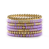 SIMPLE STACKED DISC BEAD BRACELET SET_CWMM3531