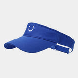 CUTE SMILE EMBROIDERED VISOR SUMMER SUN HAT_CWAH3289