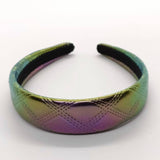NEW PEARL AB METALLIC DARK GRID PU HEADBAND_CWAHA6336