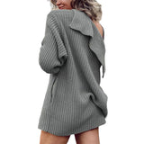 Solid Lapel Three-Button Mid-Length Cardigan