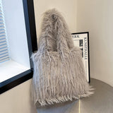 Winter Large Capacity Tassel Plush Shoulder Bag_Cwab3980