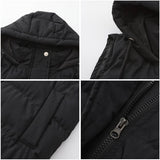 Solid-Color Hooded Sleeveless Cotton-Padded Vest