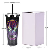DOUBLE LAYER STRAW SKULL WATER CUP_CWMM0983