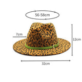 JAZZ HAT LEOPARD PRINT WOOLEN HAT WIDE BRIM HAT_CWAH2601