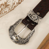 Metal Vintage Distressed Rivet Embossed Belt_Cwmm3954