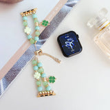 APPLE WATCH9 1 FOUR LEAF CLOVER CATS EYE BEADSTRAP_CWWW0063