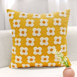 Yello Floral Embroidered Pillowver For Sofa/Bed_Cwmm7694