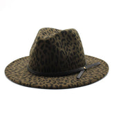 LEOPARD PRINT HAT JAZZ HAT WOOLEN HAT WIDE BRIM HAT_CWAH2571